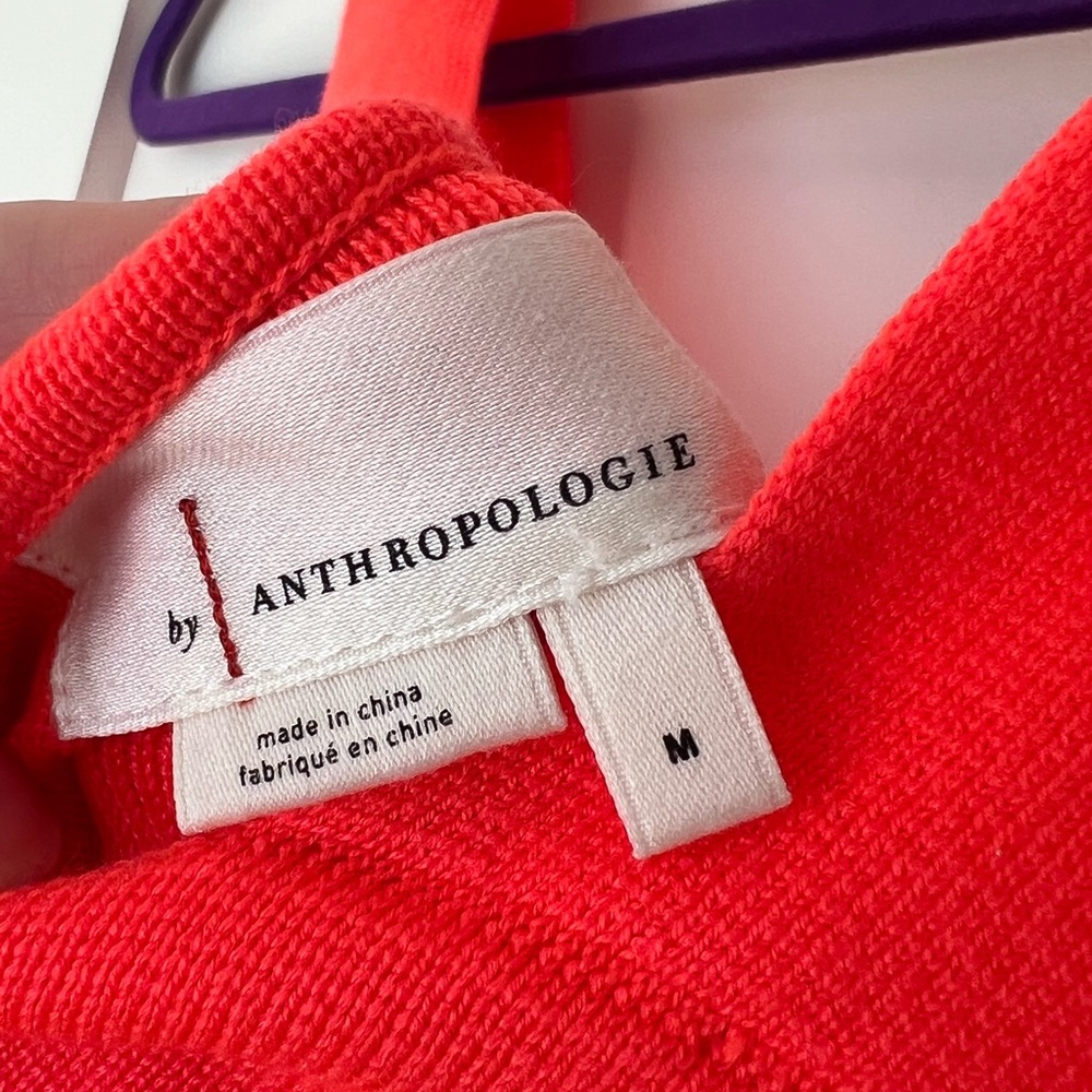 Anthropologie Bright Red Tie-Front Blouse - Picture 3 of 3